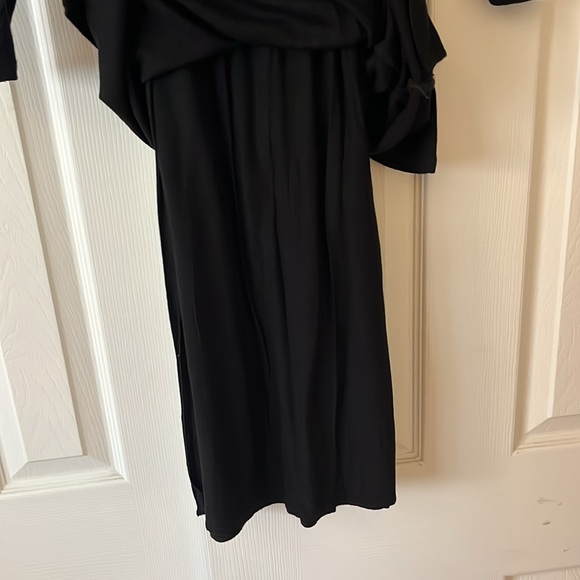 Marine Layer Ribbed Lined Midi Long sleeve Stretch Dress Black - Picture 4 of 4